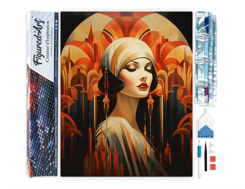 Broderie Diamant - Femme Art Déco
