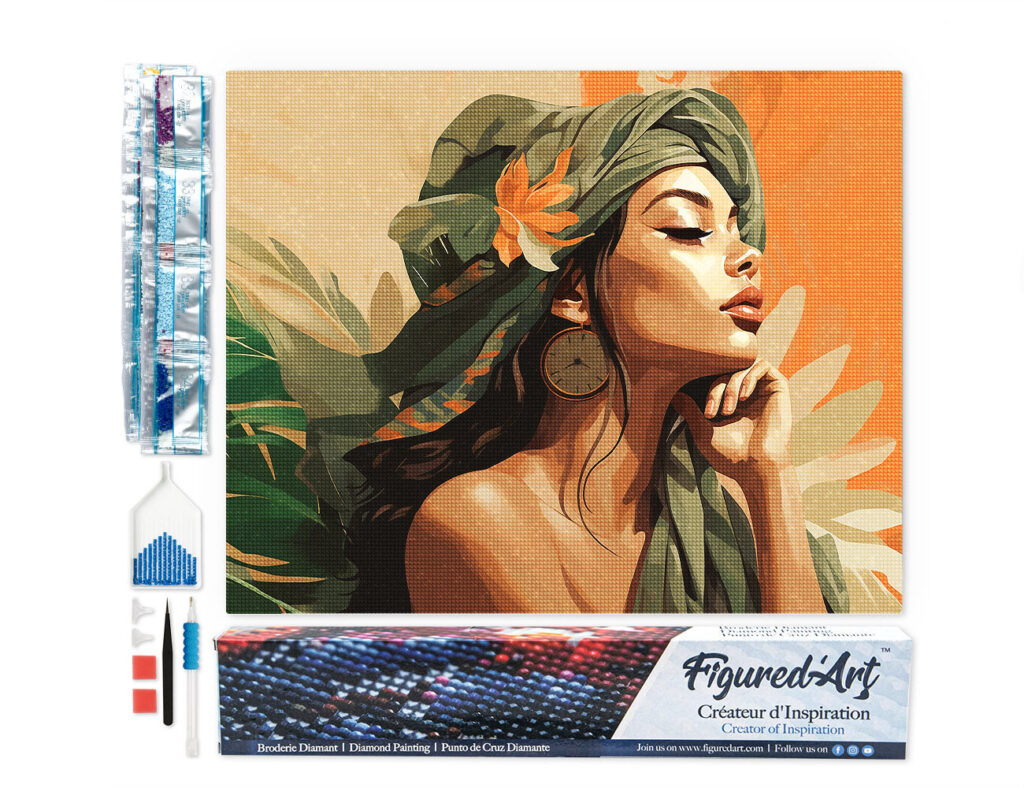 Broderie Diamant - Femme au turban africain