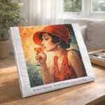 Broderie Diamant - Femme buvant un verre Art Déco