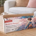 Broderie Diamant - Femme en Kimono Vintage et Cerisiers en Fleurs