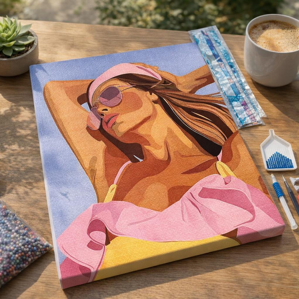 Broderie Diamant - Fille embrassée par le soleil