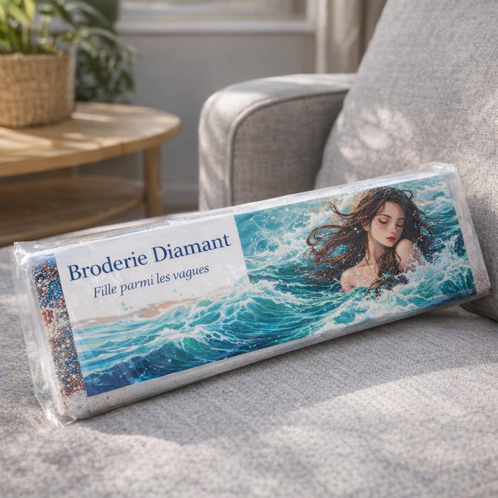 Broderie Diamant - Fille parmi les vagues