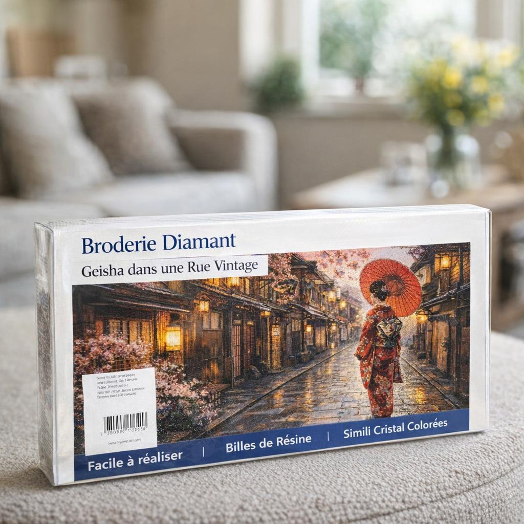 Broderie Diamant - Geisha dans une Rue Vintage
