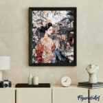 Broderie Diamant - Geisha dans une Rue Vintage