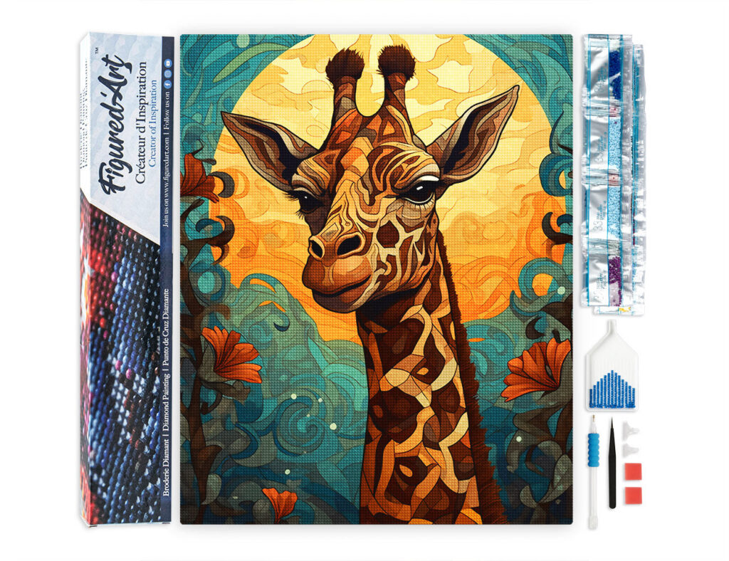 Broderie Diamant - Girafe Art Déco