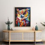 Broderie Diamant - Hibou Coloré Abstrait