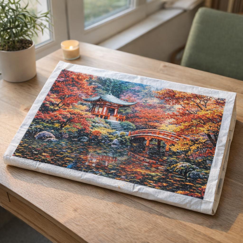 Broderie Diamant - Jardin Japonais en Automne