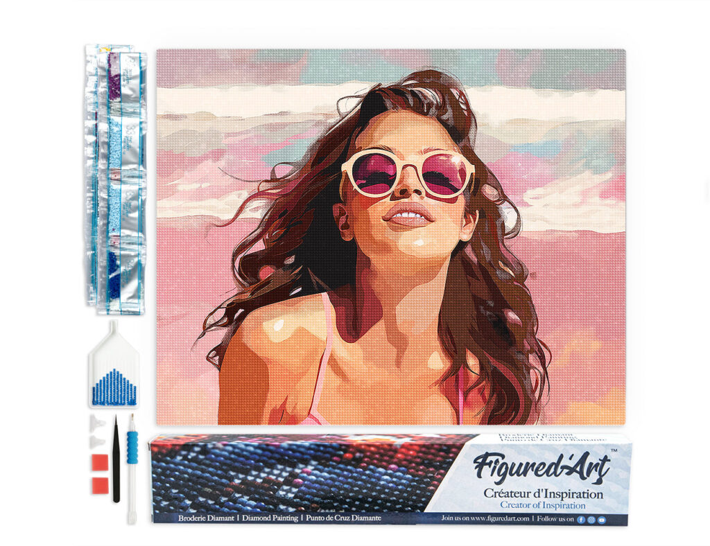 Broderie Diamant - Joie en bord de mer