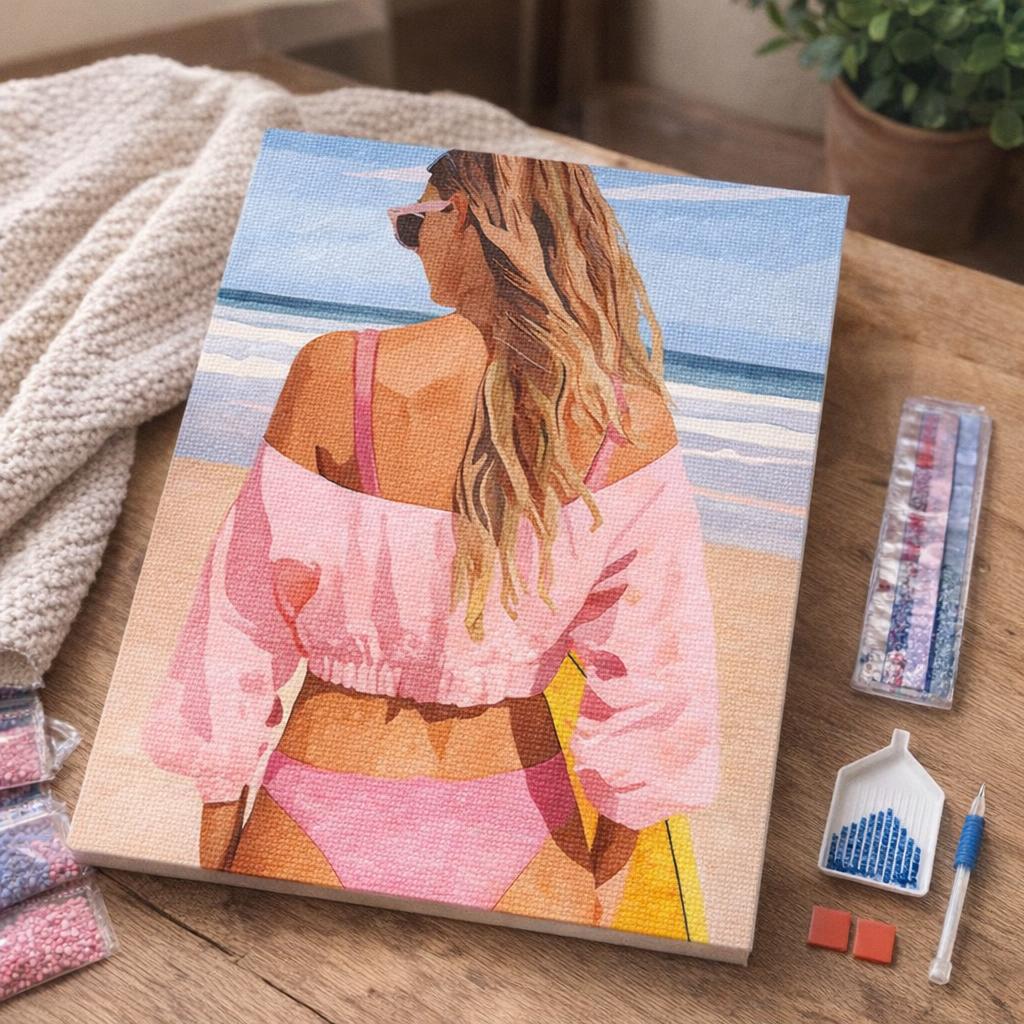 Broderie Diamant - Journée de plage avec style