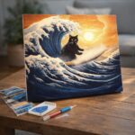 Broderie Diamant - La Grande Vague du Chat Noir