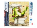Broderie Diamant - La Grenouille aux Toilettes
