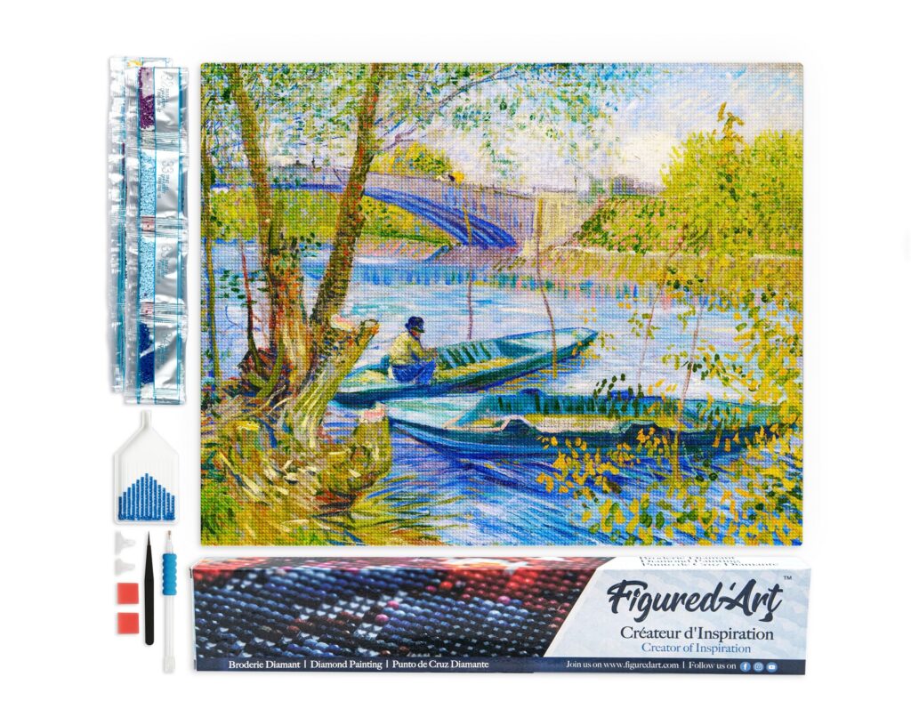 Broderie Diamant - La pêche au Printemps, Pont de Clichy - Van Gogh
