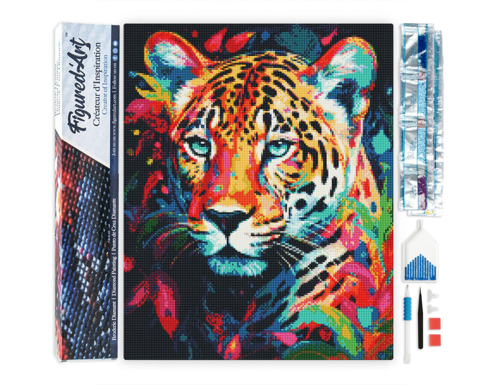 Broderie Diamant - Léopard Coloré Abstrait