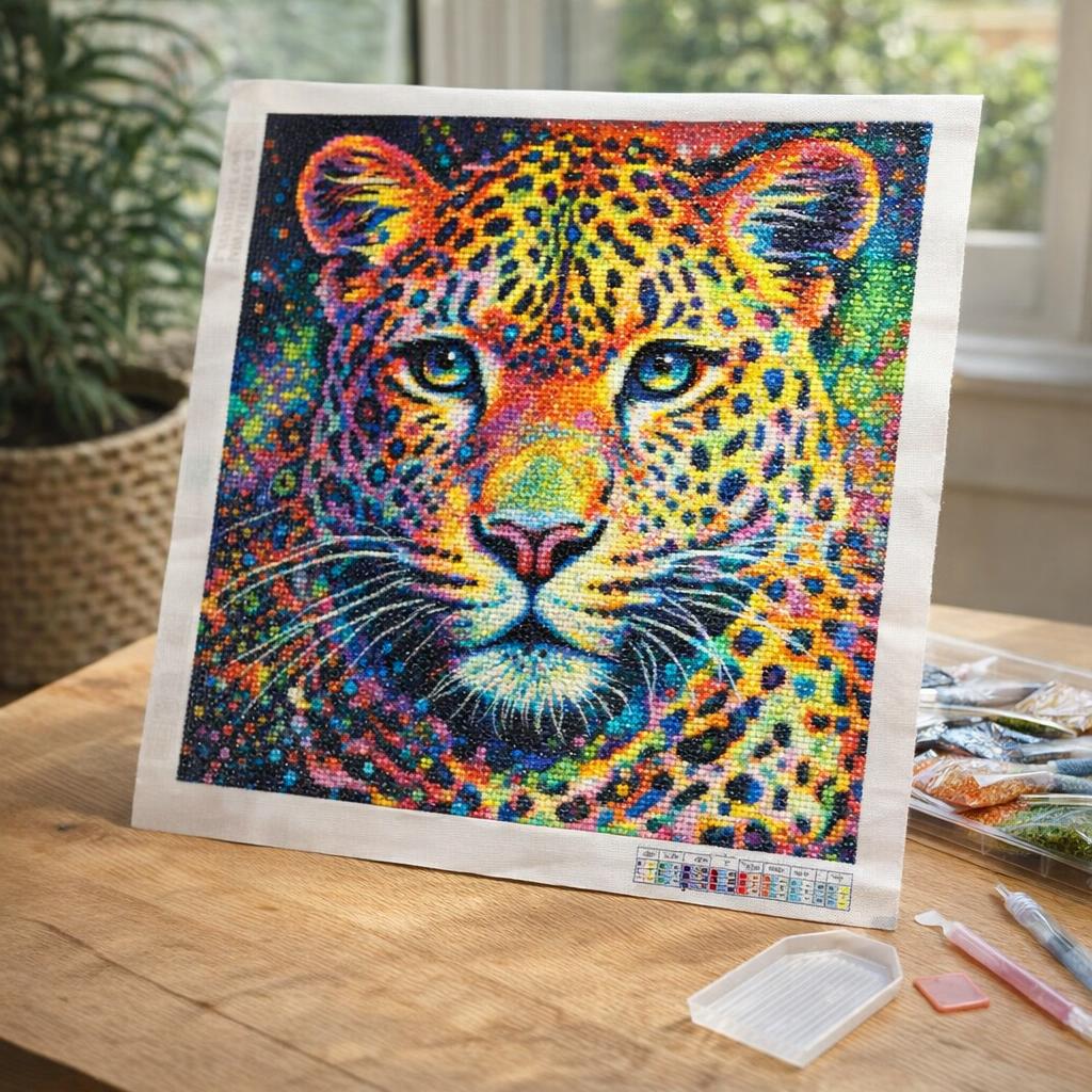 Broderie Diamant - Léopard coloré