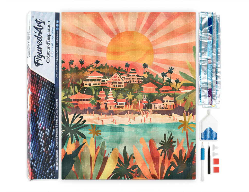 Broderie Diamant - Lever de soleil à Bali