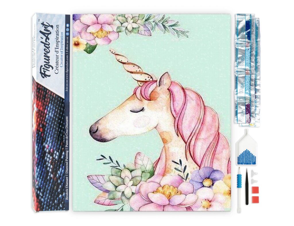 Broderie Diamant - Licorne Dessin
