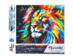 Broderie Diamant - Lion Coloré Abstrait