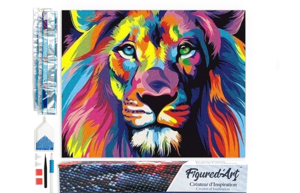 Broderie Diamant - Lion Pop Art