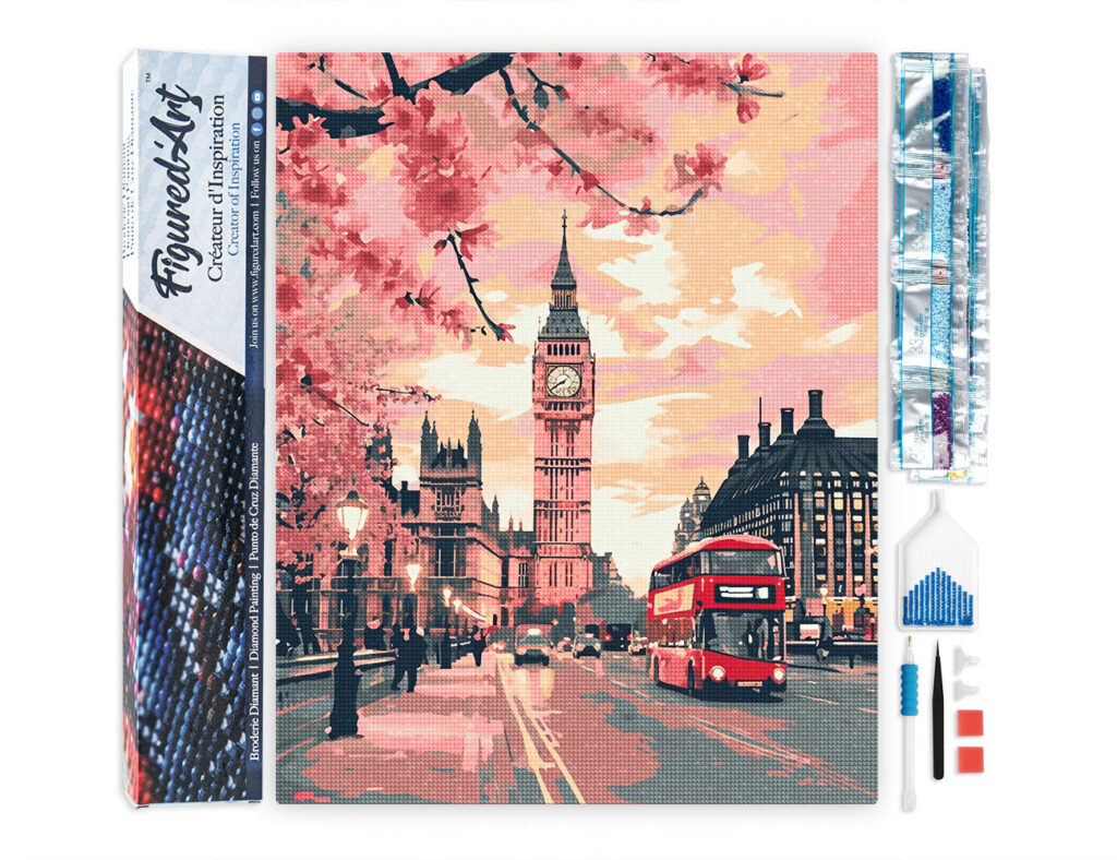 Broderie Diamant - Londres en fleurs