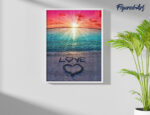 Broderie Diamant - Love sur le sable