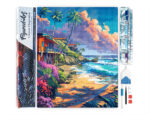 Broderie Diamant - Maisons en bord de plage