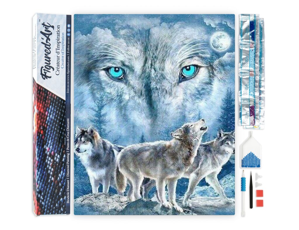 Broderie Diamant - Meute de Loups