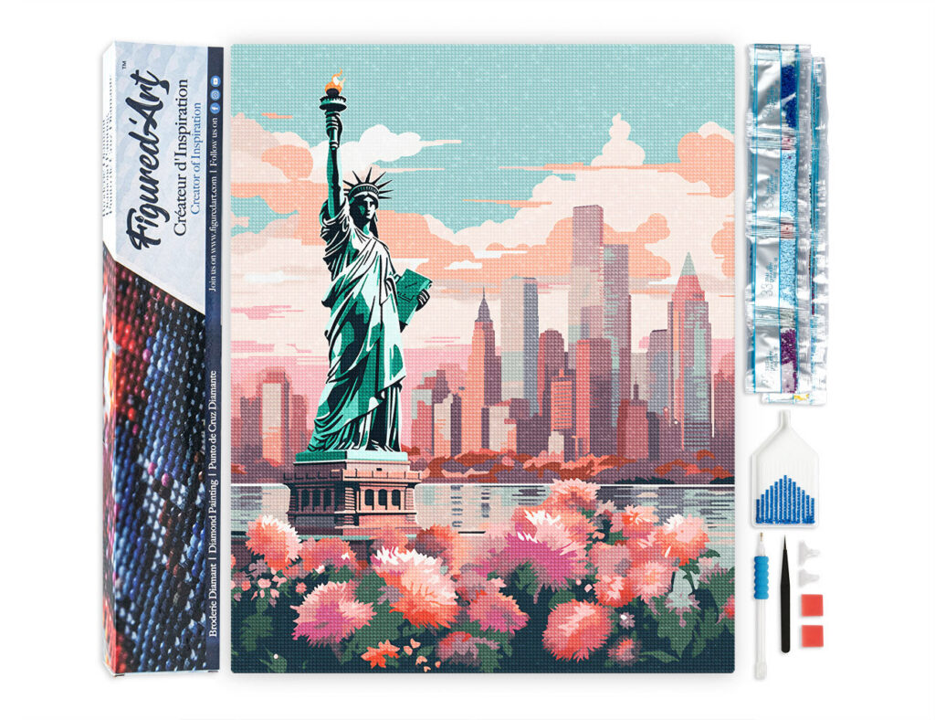 Broderie Diamant - New York en fleurs