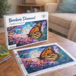 Broderie Diamant - Papillon butinant