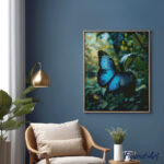 Broderie Diamant - Papillon Morpho Bleu