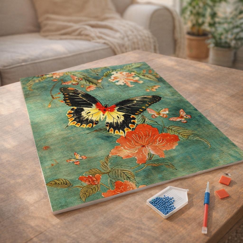 Broderie Diamant - Papillon Troide Minos