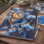 Broderie Diamant - Papillons et Fleurs bleues