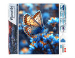 Broderie Diamant - Papillons et Fleurs bleues