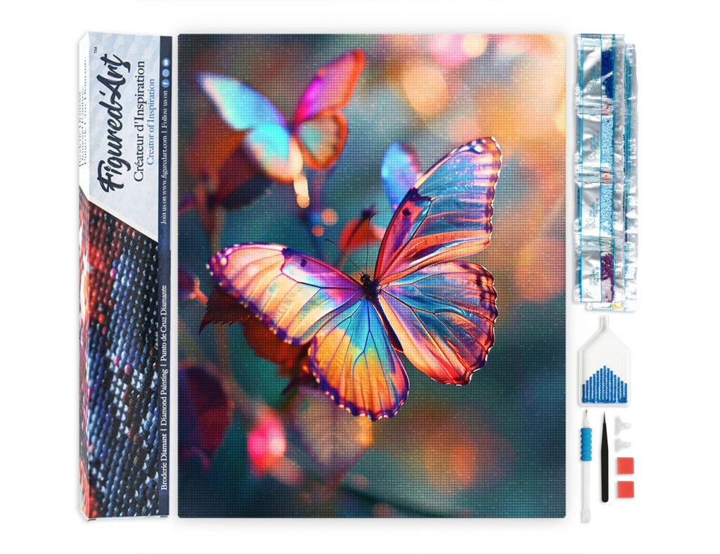 Broderie Diamant - Papillons vibrants