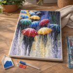 Broderie Diamant - Parapluies sous la Pluie