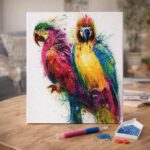 Broderie Diamant - Perroquets en Peinture