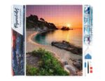 Broderie Diamant - Plage calme et Coucher de Soleil