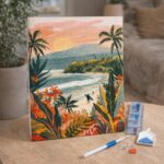 Broderie Diamant - Plage tropicale