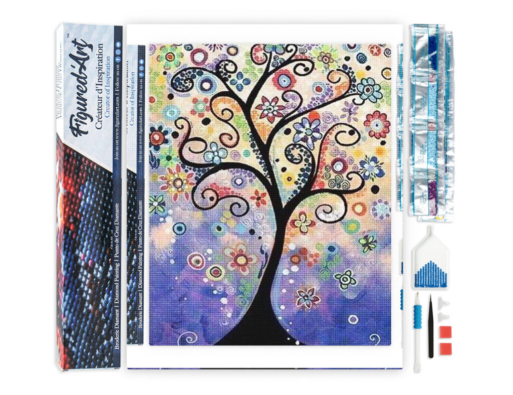 Broderie Diamant - Planche de surf sur la plage