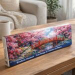 Broderie Diamant - Pont Rouge et Cerisiers en Fleurs