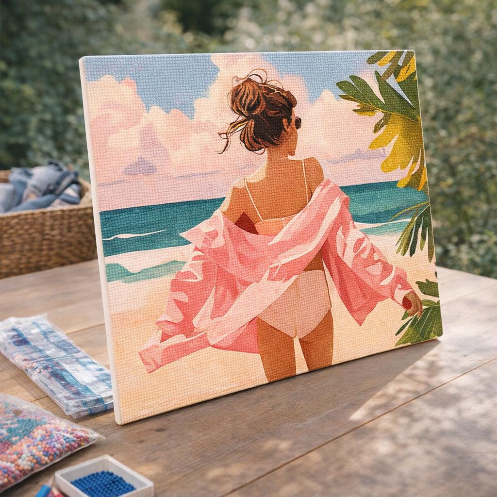 Broderie Diamant - Profitez de la plage