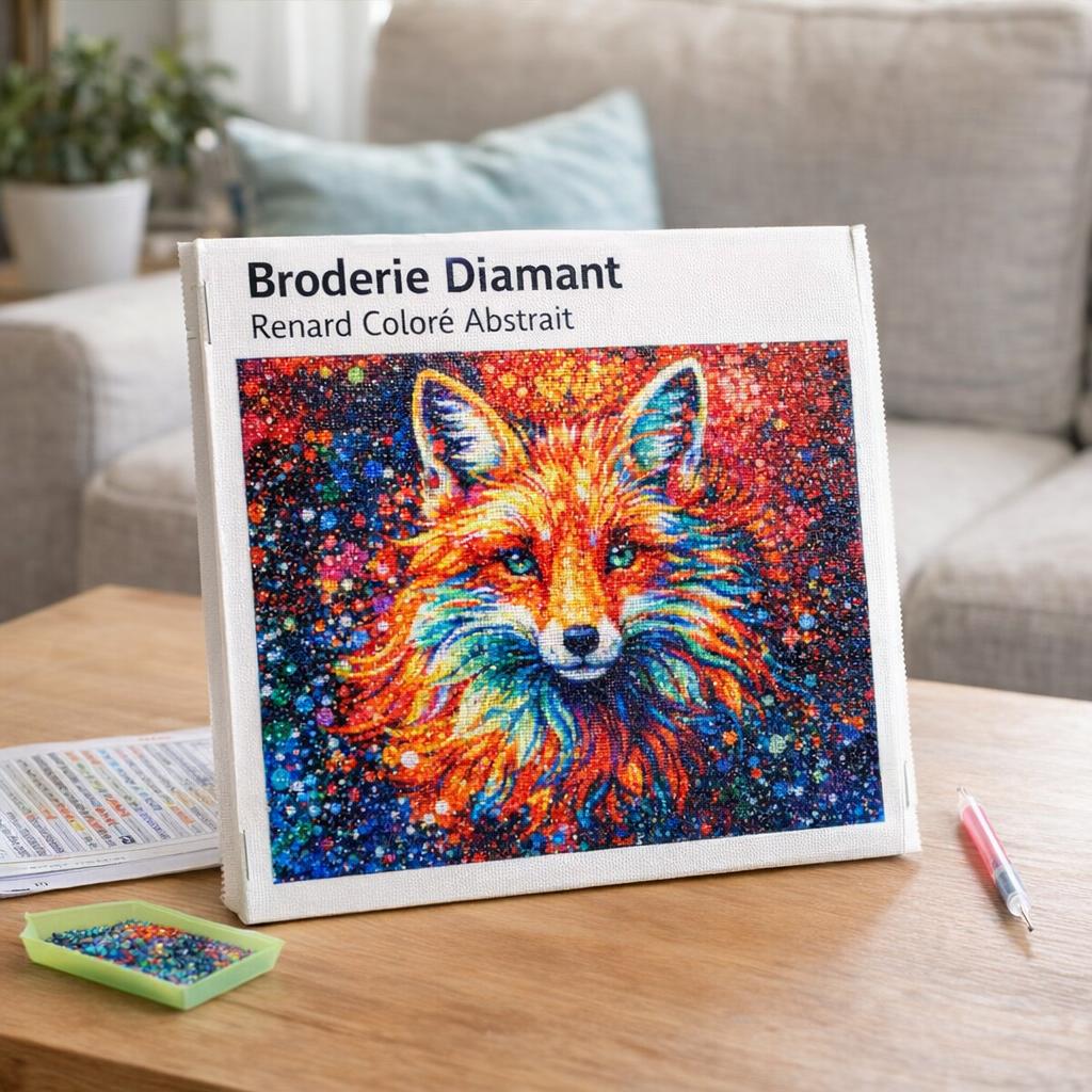 Renard abstrait coloré