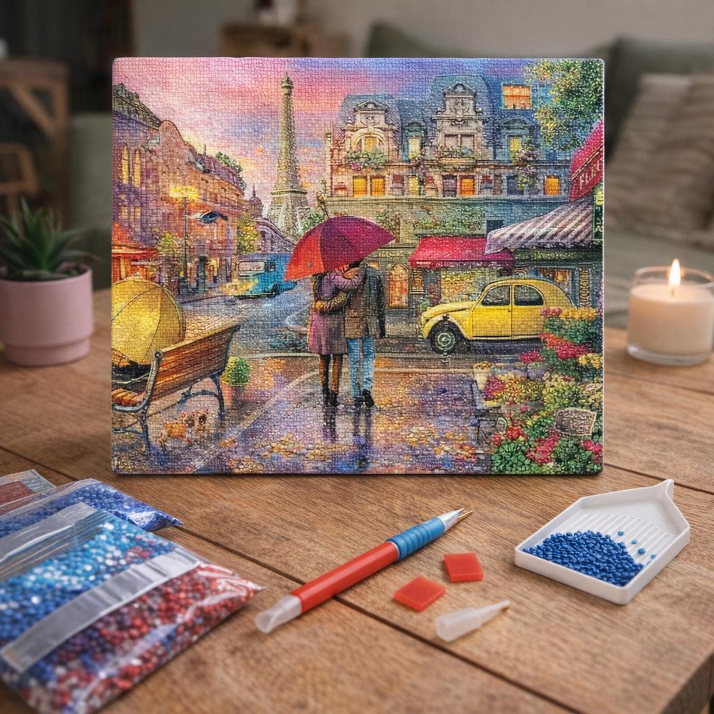 Broderie Diamant - Rose Rouge