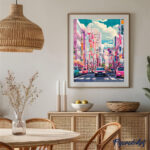 Broderie Diamant - Rue Animée du Japon