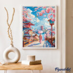 Broderie Diamant - Rue des Cerisiers en Fleurs à Kyoto