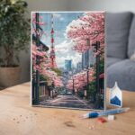 Broderie Diamant - Rue des Cerisiers en Fleurs à Tokyo