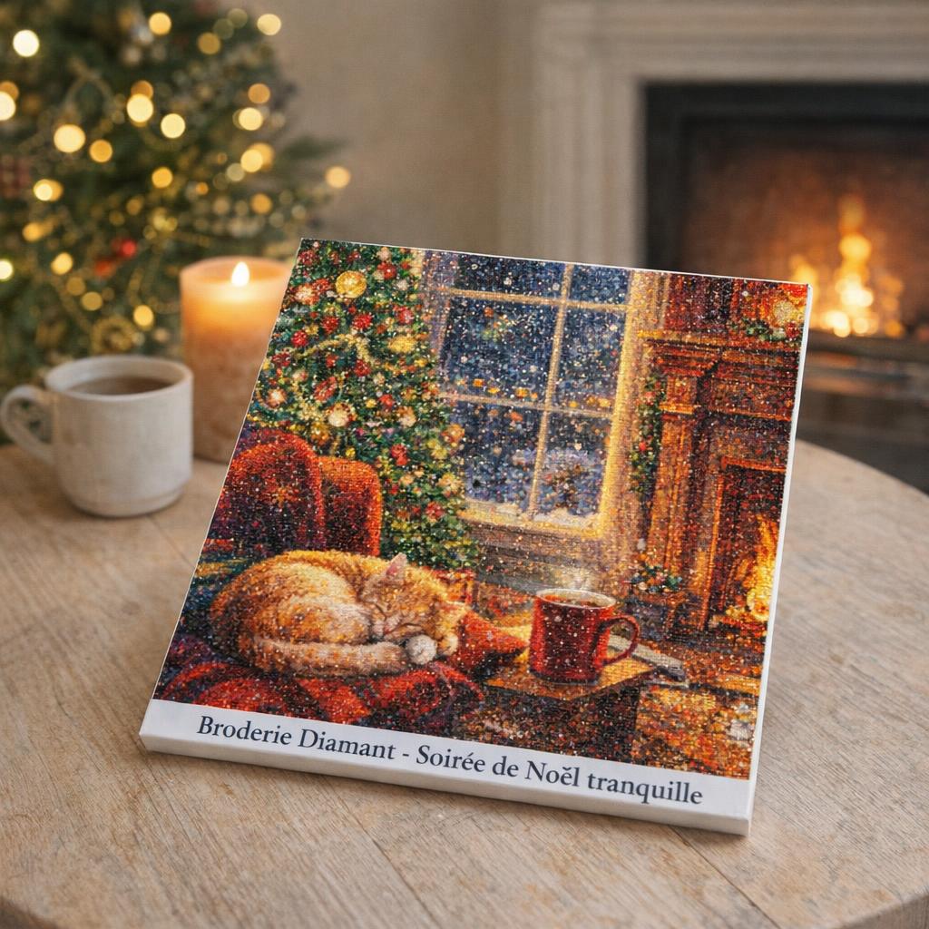 Broderie Diamant - Soirée de Noël tranquille
