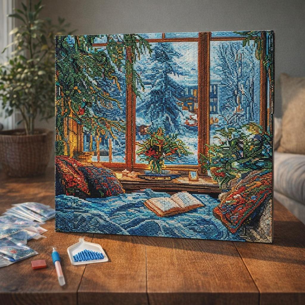 Broderie Diamant - Soirée d'Hiver Douillette