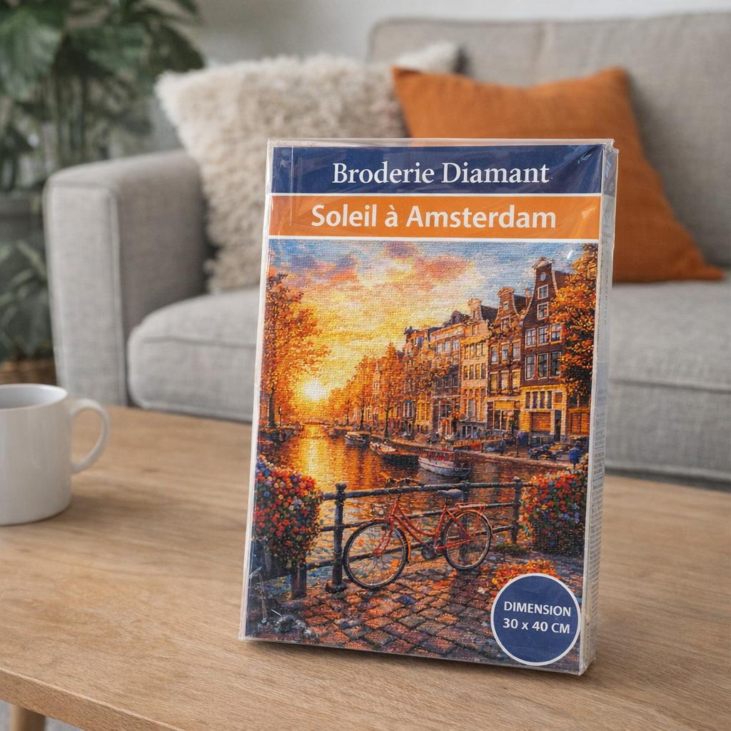 Broderie Diamant - Soleil à Amsterdam