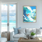 Broderie Diamant - Surf à Hawaï