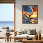 Broderie Diamant - Surf sur grande vague